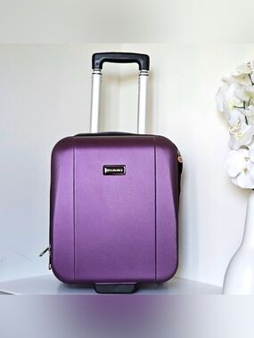 Ciao Underseat Carry-On Luggage Hardside Purple Bag 100% Polycarbonate 17"